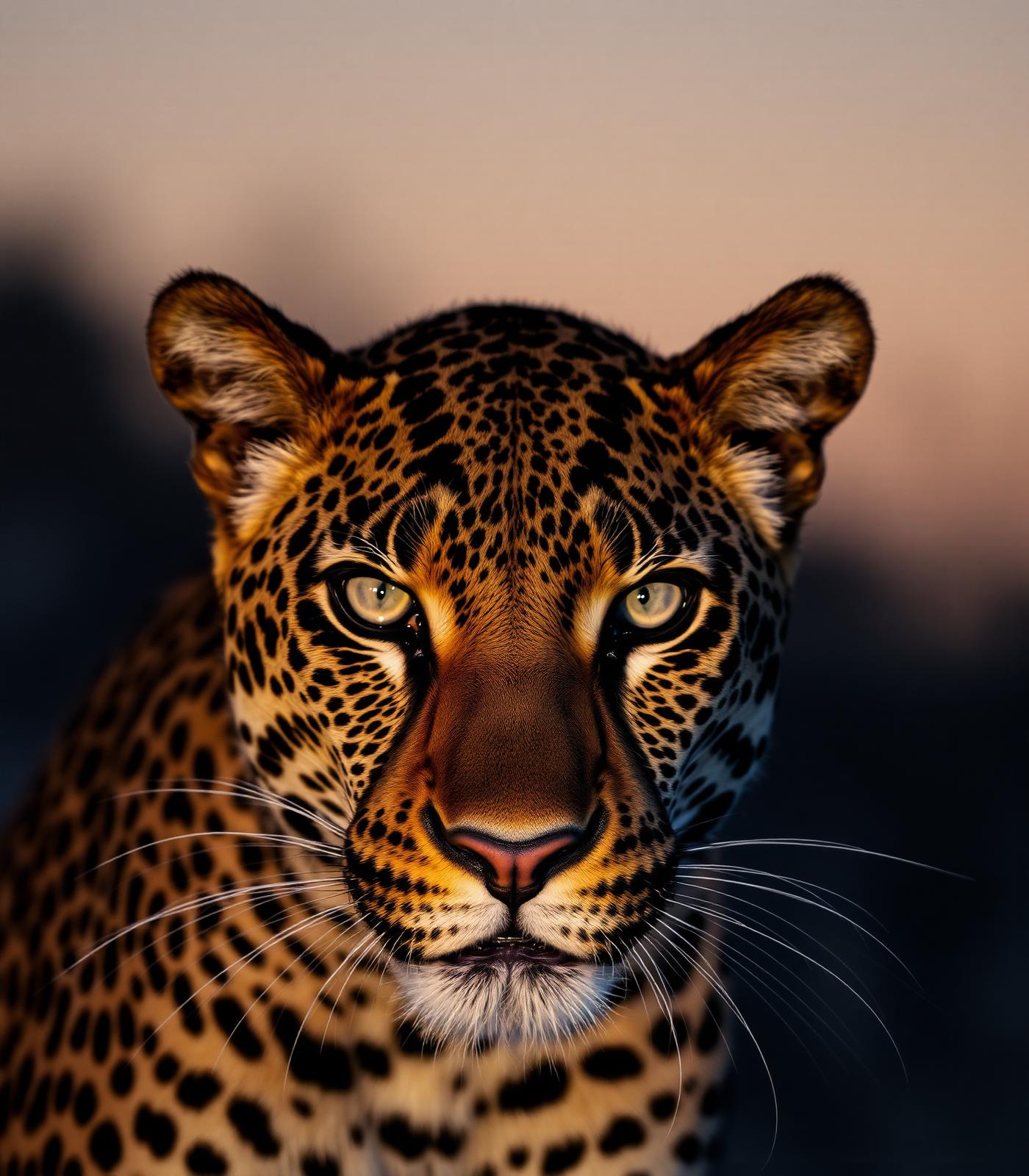 Leopard portrait at dawn